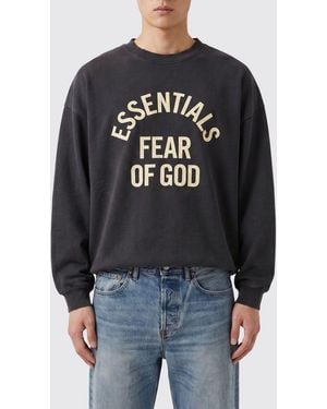 Fear Of God Cotton Crewneck Jumper With Logo And Dropped Shoulders - Grey