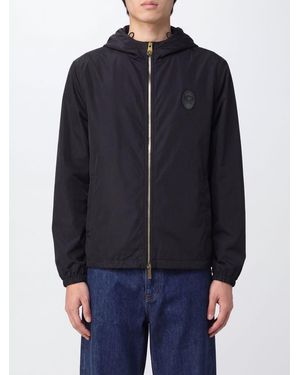 Versace Hooded Silk And Cotton-Blend Short Windbreaker Jacket - Blue