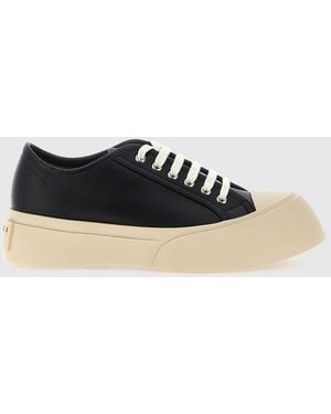 Marni Pablo Low-Top Calfskin Sneakers With Platform Sole - White