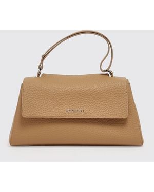 Orciani Hammered Leather Sveva Longuette Bag - Natural