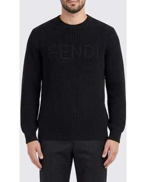 Fendi Wool Crew Neck Pullover - Black