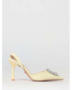 Twentyfourhaitch Tortuga Tweed Slingbacks With Jewel Buckle - Natural