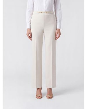 Elisabetta Franchi Slim-Fit Cropped Crêpe Trousers - White