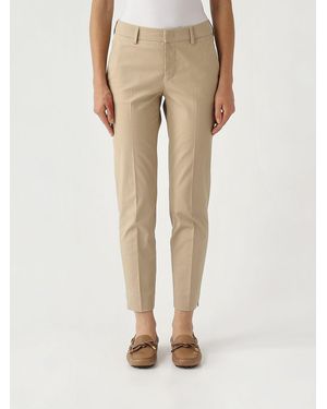 PT Torino Cotton Slim Trousers - Natural
