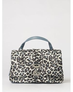 Zanellato Postina Small Animal Print Fabric And Grained Leather Bag - Multicolour