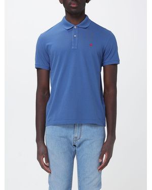 Brooksfield Basic Cotton Polo Shirt With Logo - Blue