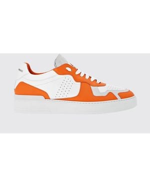 Philipp Plein Bicolour Smooth Leather Low-Top Trainers With Perforated Toe And Rear Logo - Red