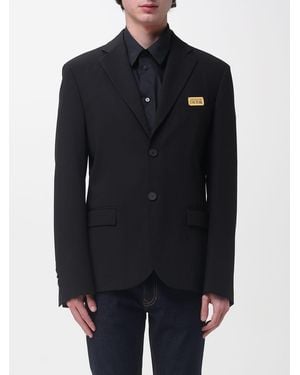 Versace Jeans Couture Wool Blend Single Breasted Blazer - Blue