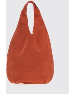 A.P.C. Le Neige Suede Leather Shoulder Bag With Rounded Shape And Flat Handle - Orange