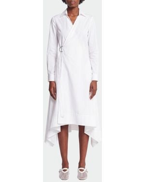Loewe Vestido Cruzado De Algodón Elástico - Blanco