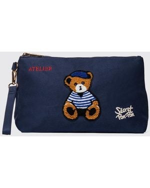Secret Pon-pon Shoulder Bag - Blue