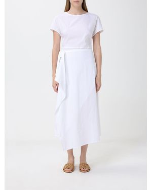 Liviana Conti Thalia Midi Cotton Blend Dress - White