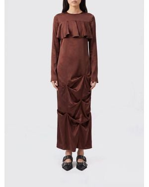 Ganni Viscose Midi Dress - Red