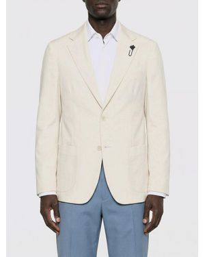 Lardini Single-Breasted Cotton And Silk Blazer - Natural