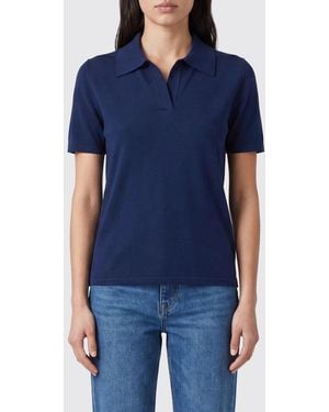 Roberto Collina Basic Viscose Blend Polo Shirt - Blue