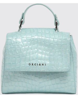Orciani Crocodile Print Leather Sveva Bag - Blue