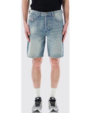 DIESEL Cotton Denim Shorts - Blue