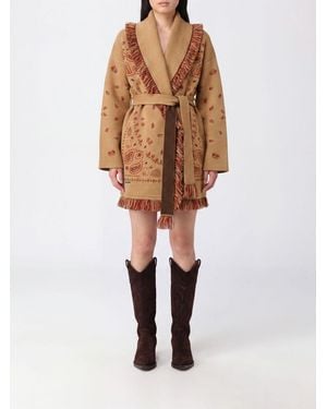 Alanui Cardigan-Robe En Cachemire À Motif Bandana Avec Franges - Neutre