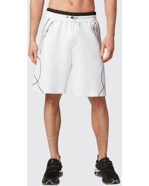 Philipp Plein Knee-Length Jersey Sport Shorts With Graphic Print - White