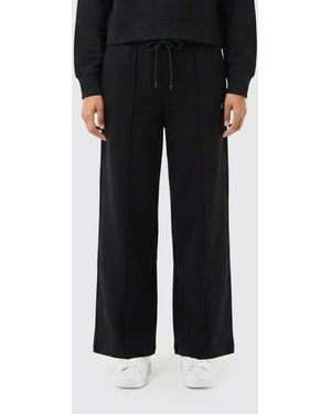 Lacoste Cotton Blend Wide Leg Pants - Black