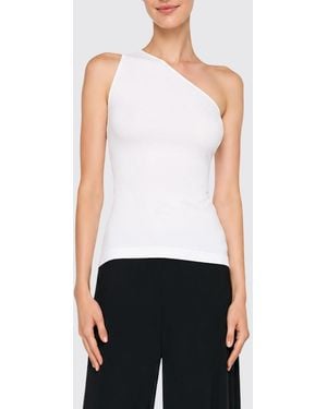 Norma Kamali One-Shoulder Slim Fit Jersey Top With Asymmetrical Neckline By - White