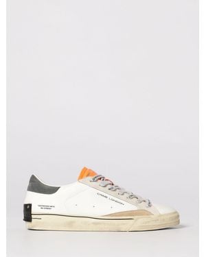 Crime London Distressed 2.0 Leather Trainers - White