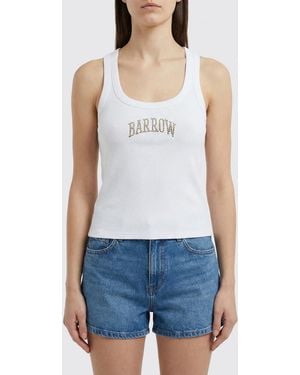 Barrow Cotton Tank Top With Print - Blue