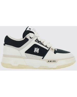 Amiri Ma-1 Leather And Mesh Trainers With Monogram And Padded Ankle - White