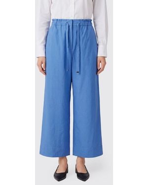 Max Mara Wide Linen Trousers - Blue