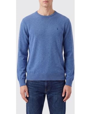 Polo Ralph Lauren Wool Crewneck Sweater With Embroidered Pony Logo - Blue