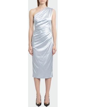 Dolce & Gabbana Dolce &Amp Gabbana One-Shoulder Satin Dress - Blue