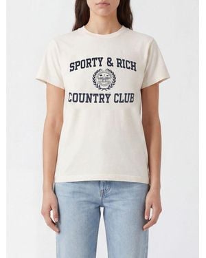 Sporty & Rich Sporty &Amp Rich Varsity Crest Essential Recycled Cotton T-Shirt - White
