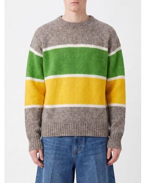 JW Anderson Striped Lambswool Relaxed Fit Jumper - Yellow