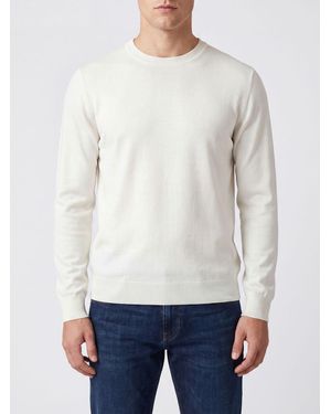 Kangra Long-Sleeved Pure Cotton Crewneck Jumper - White