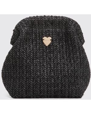 Twinset Pochette De Rafia De Ganchillo - Negro