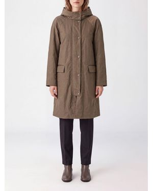 Max Mara Knee-Length Technical Fabric Parka With Hood - Natural