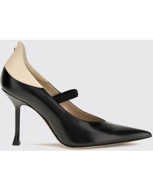 Fendi Nude Bicolour Leather Mary Jane Court Shoes With Stiletto Heel - White