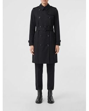 Burberry Double-Breasted Cotton Trench Coat With Belt And Epaulettes - Black