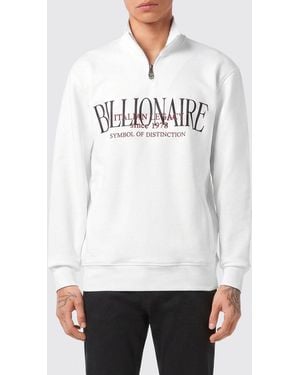 Billionaire Felpa En Cotone Con Logo - Blanc