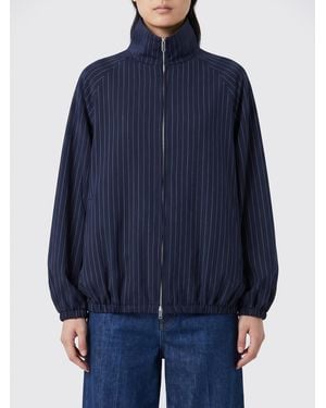 Frankie Shop Striped Polyester Bomber Jacket - Blue