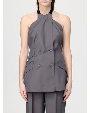 Max Mara Wool Gabardine Top - Gray