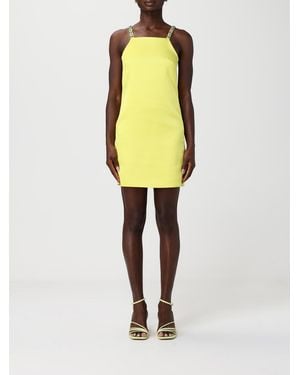 Twinset Mini Crepe Dress With Rhinestones - Yellow