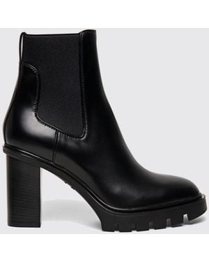 Santoni Flat Ankle Boot - Black