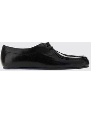 Jil Sander Hood Calf Leather Derby Shoes With Rubber Sole - White