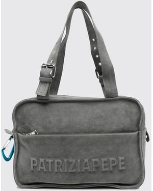 Patrizia Pepe (Im)Perfection Suede Calfskin Shoulder Bag - Grey