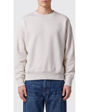 Golden Goose Crewneck Cotton Sweatshirt With Rhinestone Back Logo - Grey