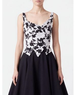 Vivienne Westwood Top Bustier Sunday De Algodón Con Estampado Floral Y Drapeado - Azul