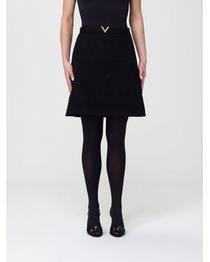 Valentino Virgin Wool Blend Bouclé Mini Skirt - Blue