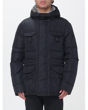 Peuterey Gefütterte Aiptek Jacke Aus Nylon Mit Abnehmbarem Pelzkragen - Blau