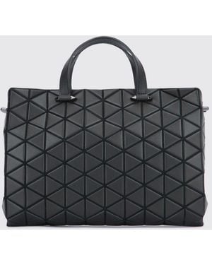 Issey Miyake Leather Handbag With Geometric Design And Double Handle - Black